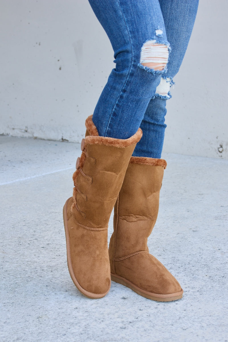 Botas planas cálidas con forro de piel de Forever Link