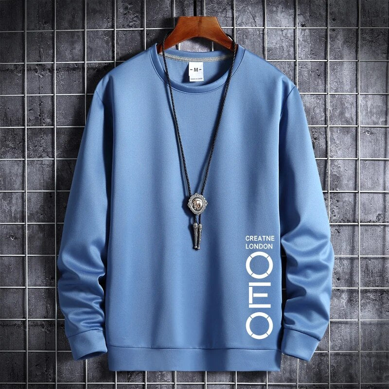 Sudadera con cuello redondo de anime de otoño para hombre 