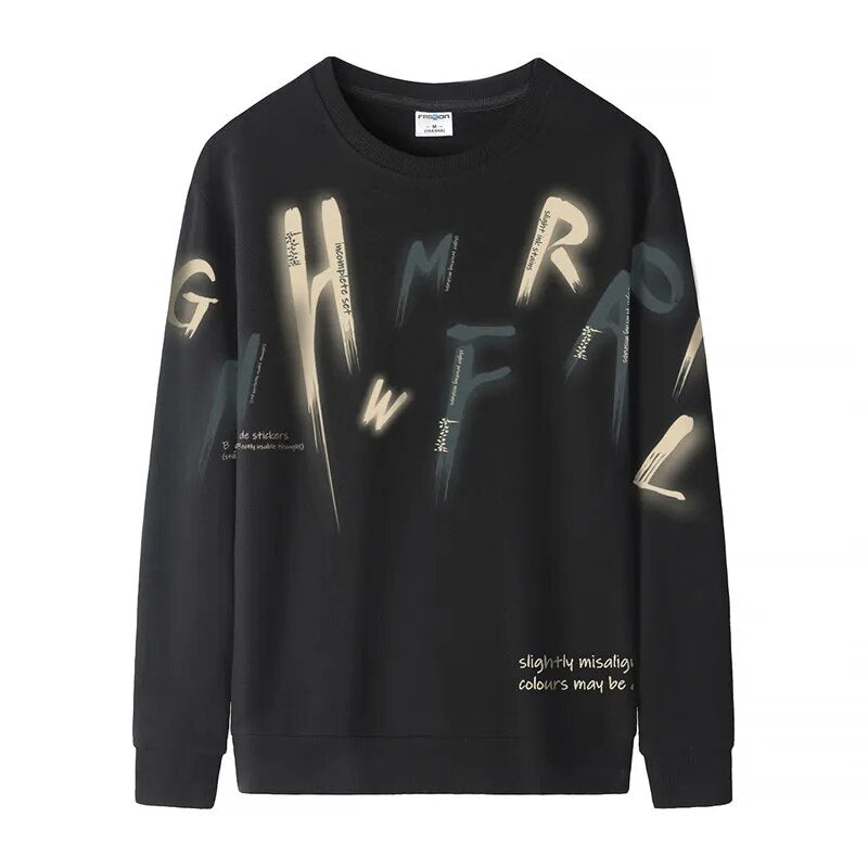 Men's Casual Letter Print Loose Sweatshirt