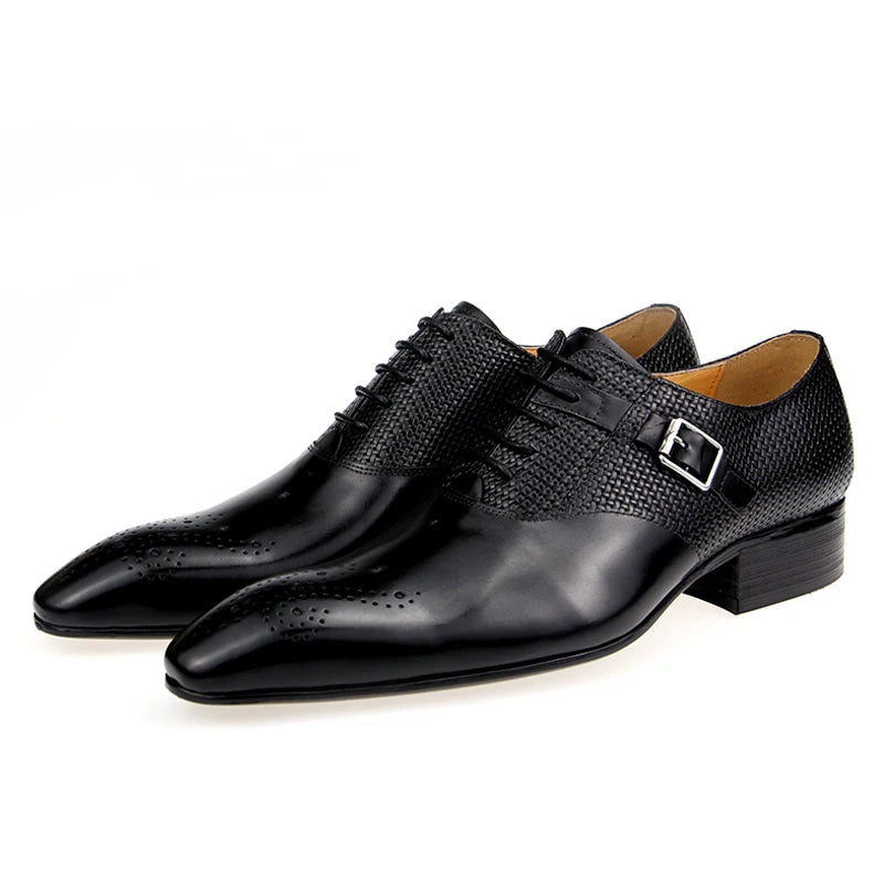 Men's Two Tone Luxe Genuine Leather Oxford Shoes