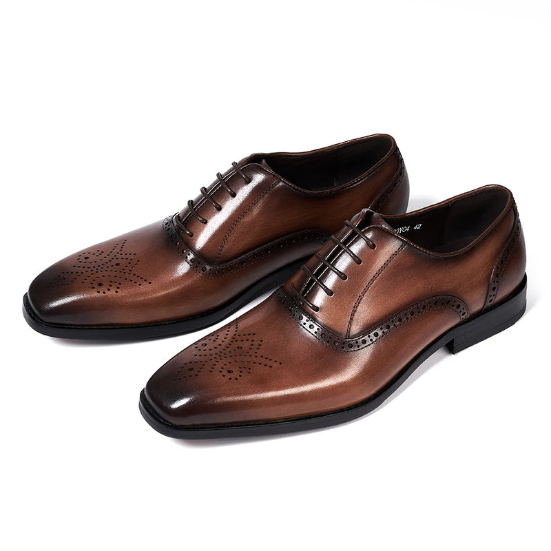 Men's Italian Handmade Genuine Leather Oxford  Shoes