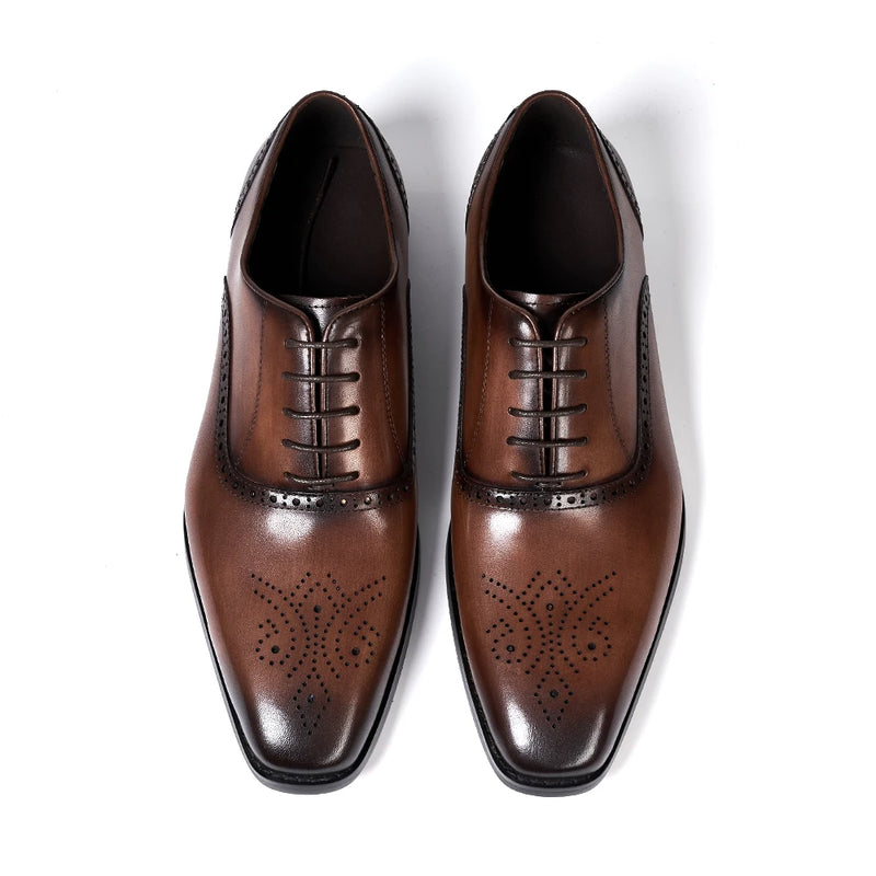 Men's Italian Handmade Genuine Leather Oxford  Shoes