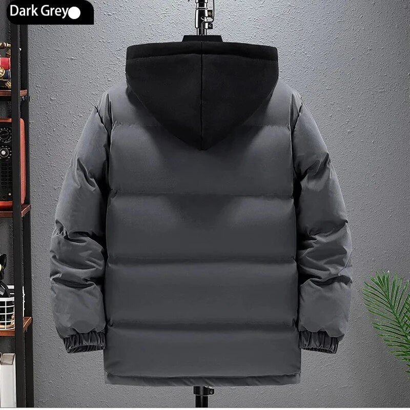 DEIN Manteau d'hiver Parkas solide Harajuku pour hommes 