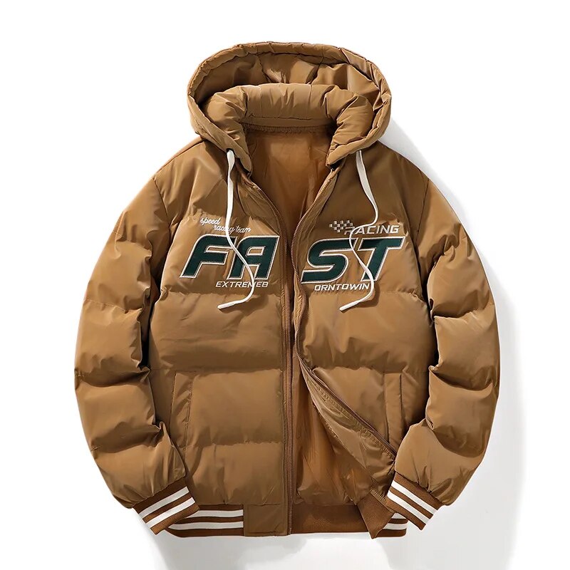 FAST Men's Winter Hooded Embroidered Coat