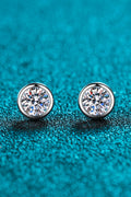 Boucles d'oreilles tiges rondes en moissanite