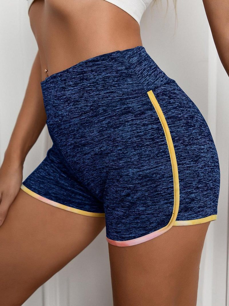 Shorts jaspeados con cinturilla ancha