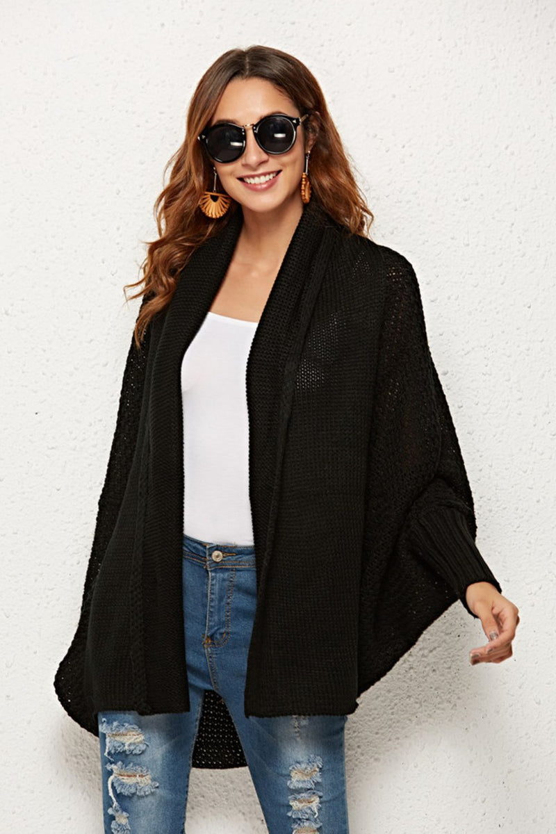 Cardigan long ouvert à manches dolman sur le devant