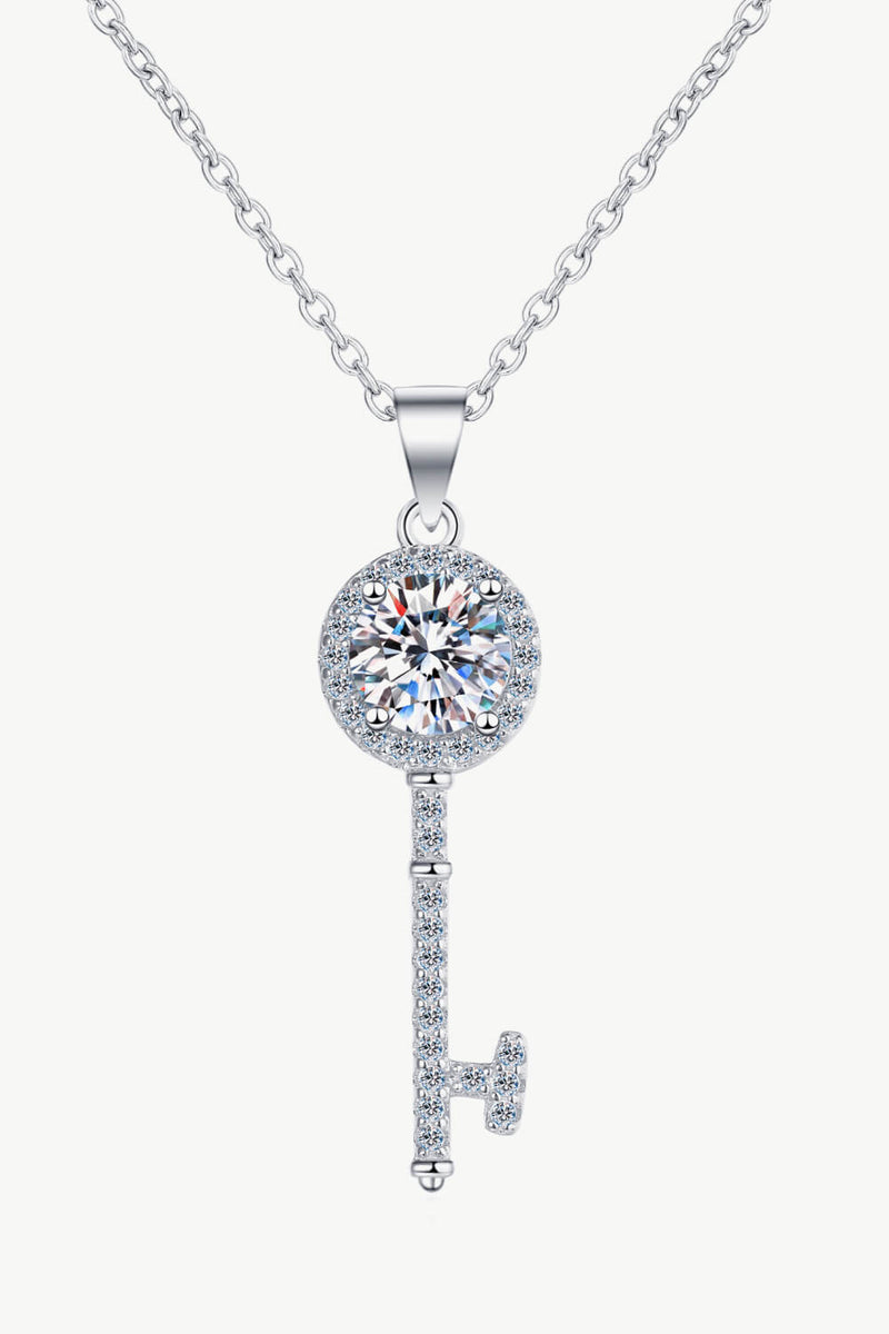 Collier pendentif clé en moissanite