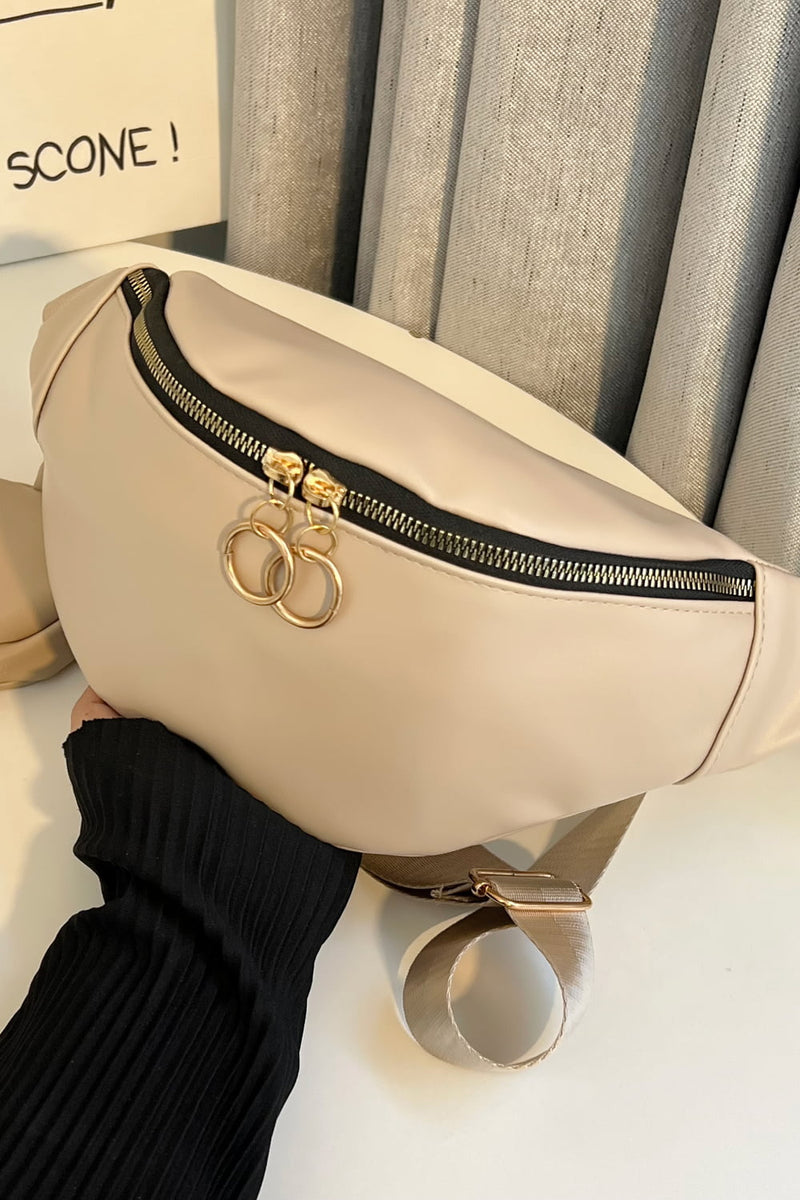 Sac à bandoulière en cuir PU avec petit sac à main