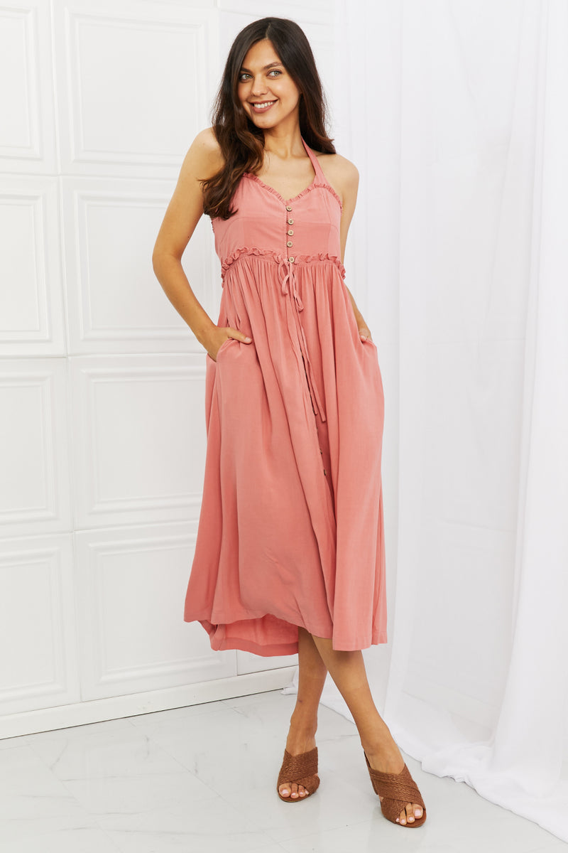 HEYSON Soft & Dainty Midi Dress in French Rose