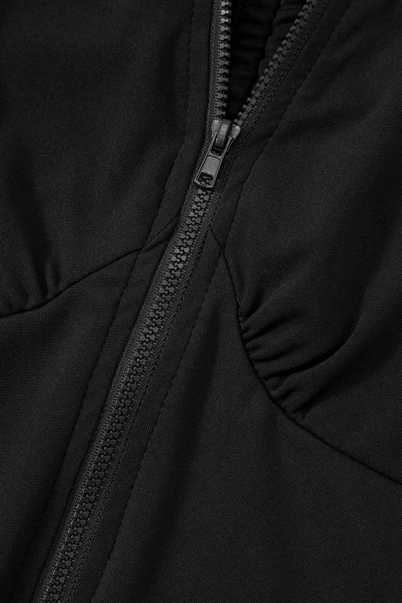 Robe zippée avec cordon de serrage et découpe