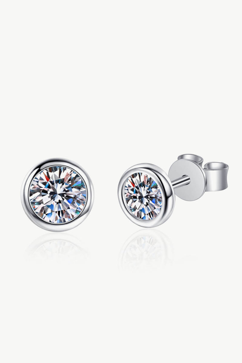 Boucles d'oreilles tiges rondes en moissanite