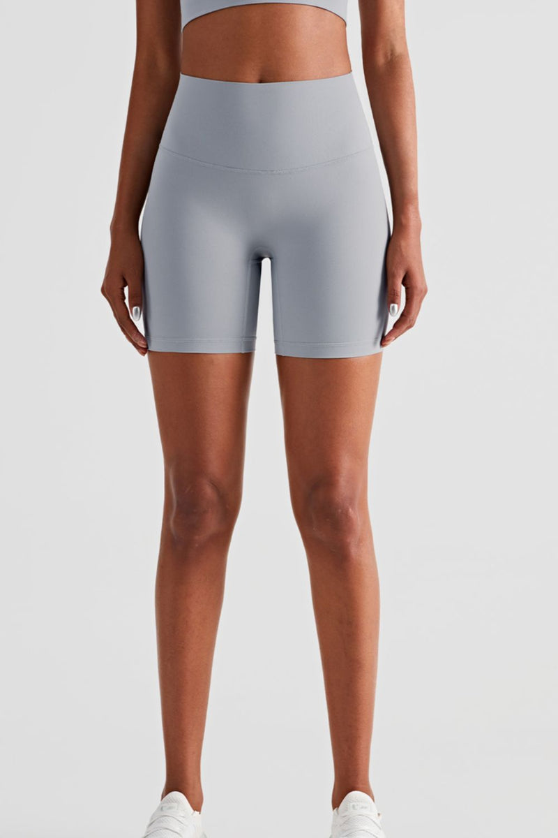 Short cycliste taille haute à taille élastique