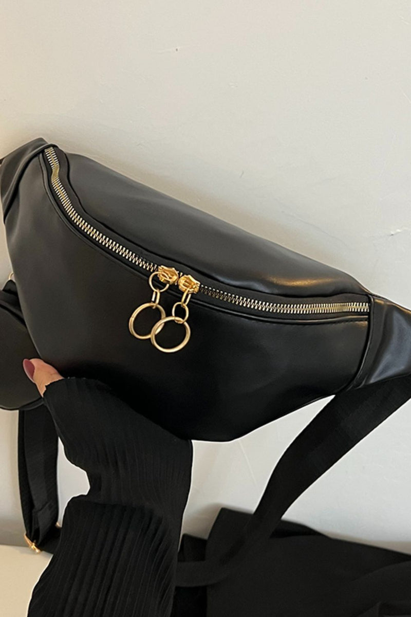 Sac à bandoulière moyen en cuir PU