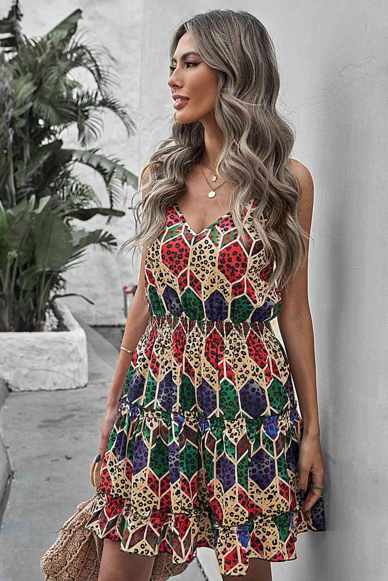 Leopard Geometric Print Dress