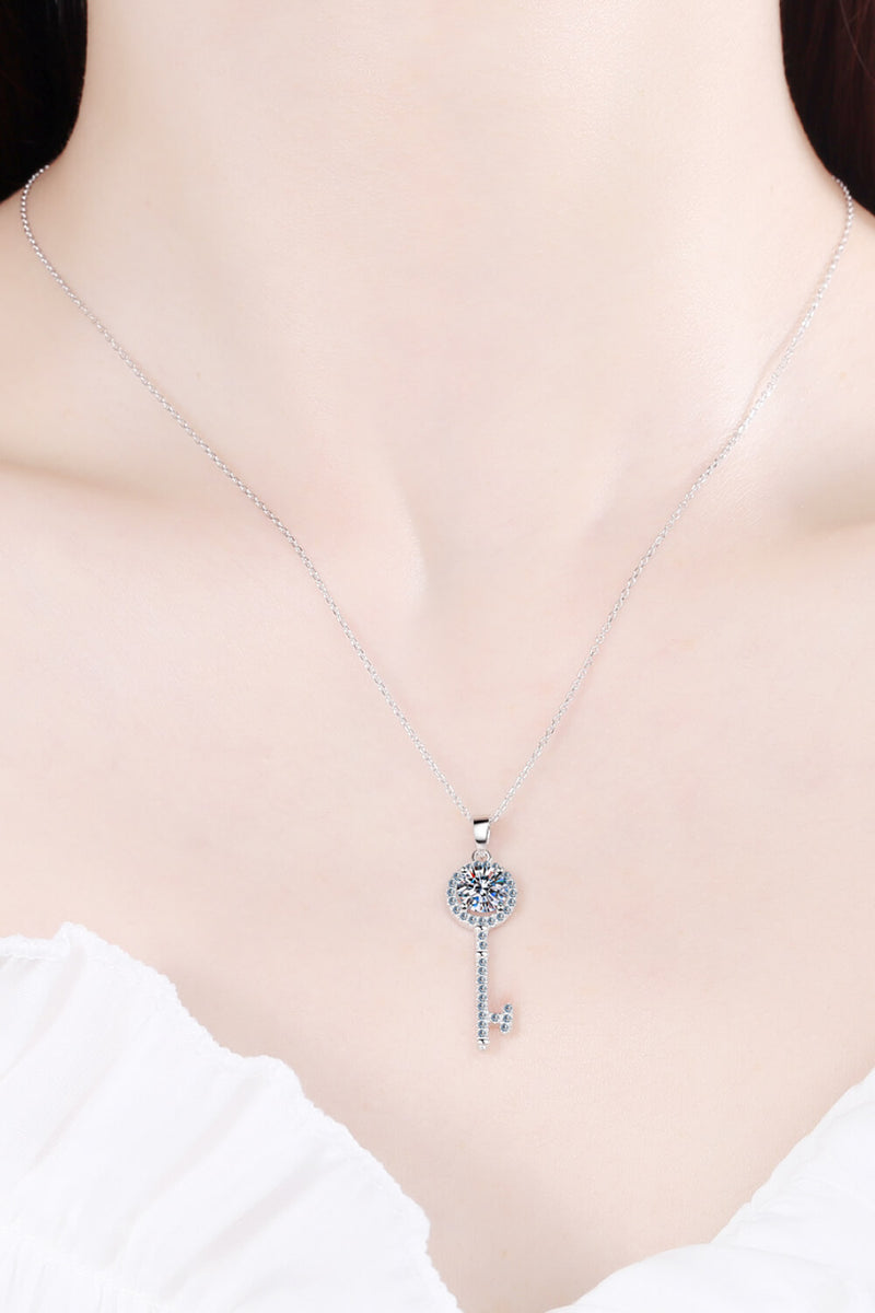 Moissanite Key Pendant Necklace