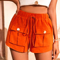 Shorts cargo con cintura anudada