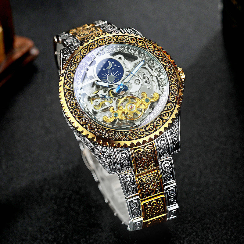 FORSINING Reloj Tourbillon Skeleton Phase para hombre