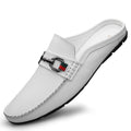 Men's Sigle Layer Luxury Cowhide Leather Backless Loafer