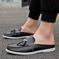 Men's Casual PU Leather Classic Backless Loafers