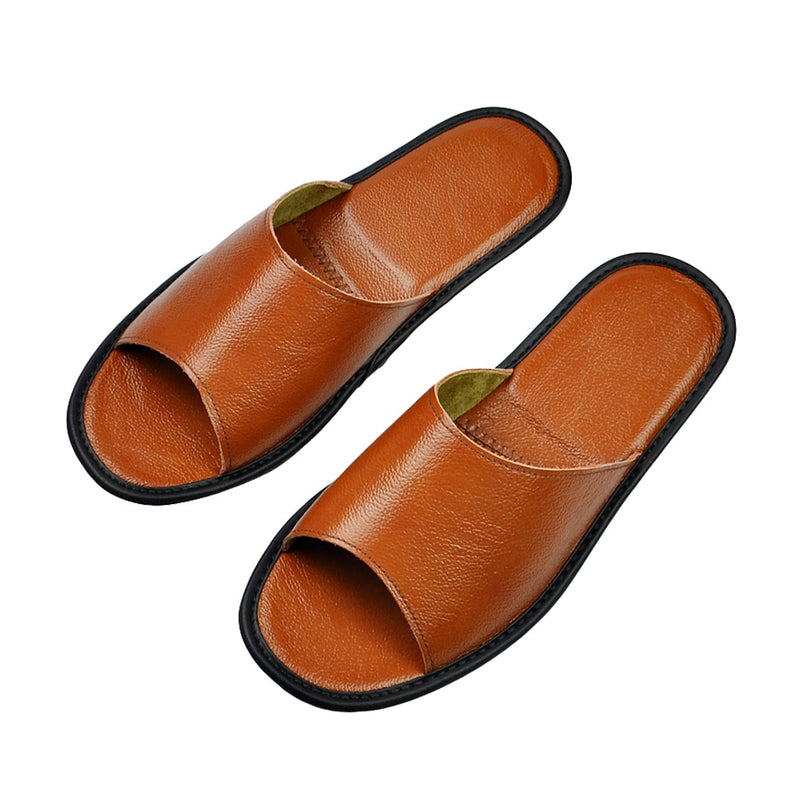 Sandalias de interior de cuero genuino para hombres