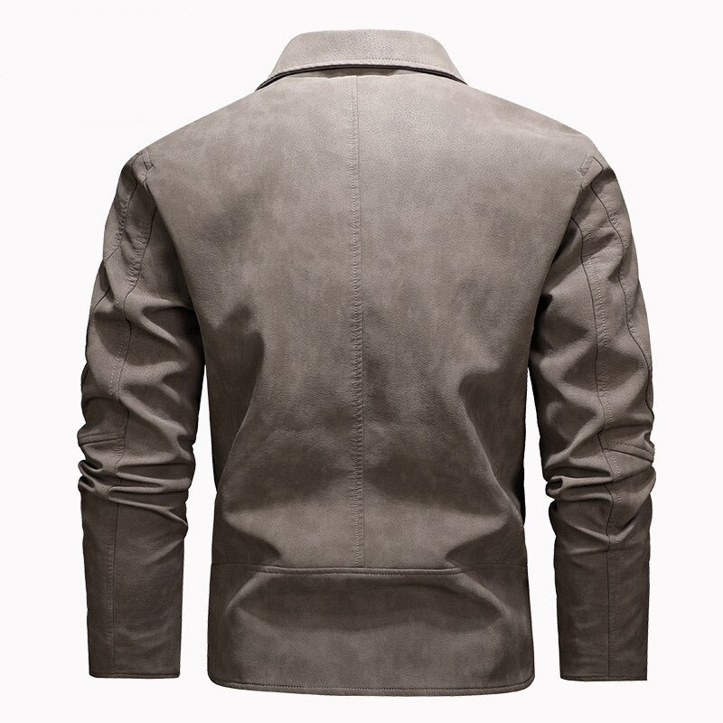 MANTORS Men's Faux Leather Bomber Jacket