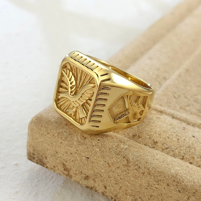 AMERI Men's Eagle Signet Ring