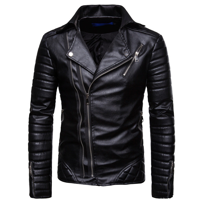 AYBER Men's Fashionista PU Faux Leather Hooded Jacket