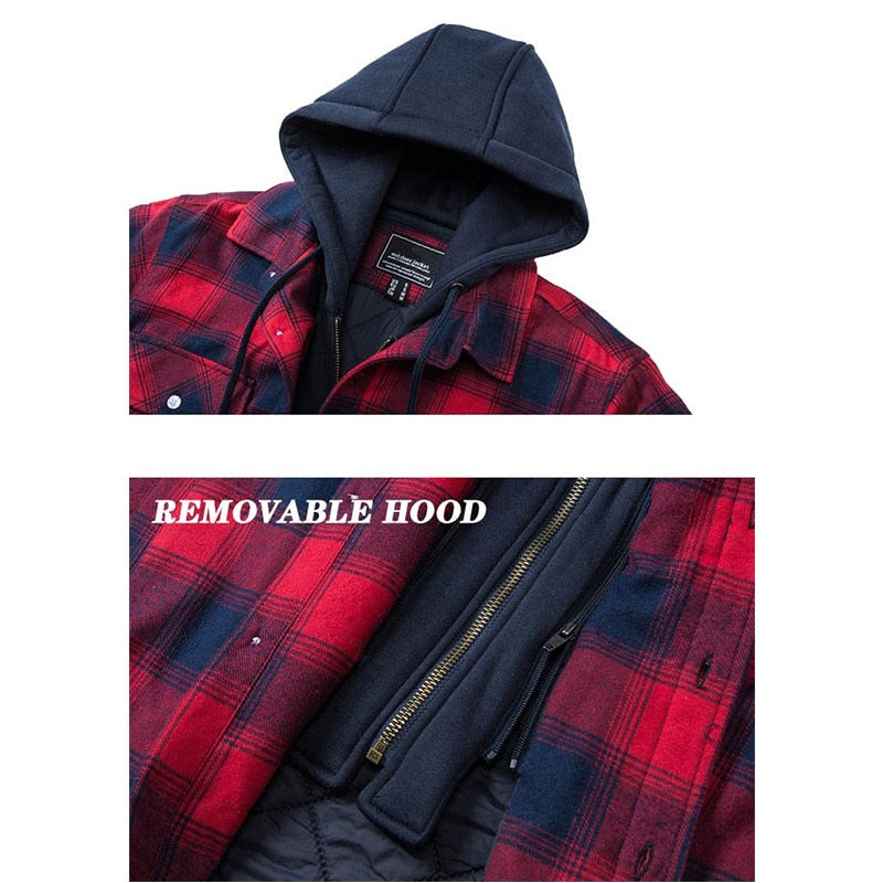 VAC Men's Thick Flannel Plaid Casual Jacket