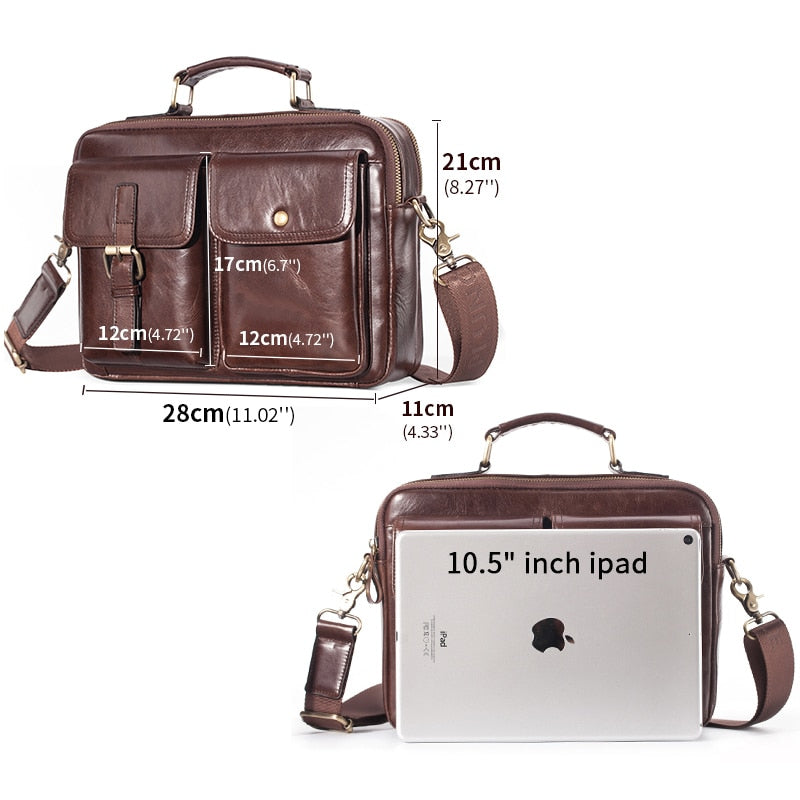 Men's Luxury Genuine Leather Business Briefcase Bag