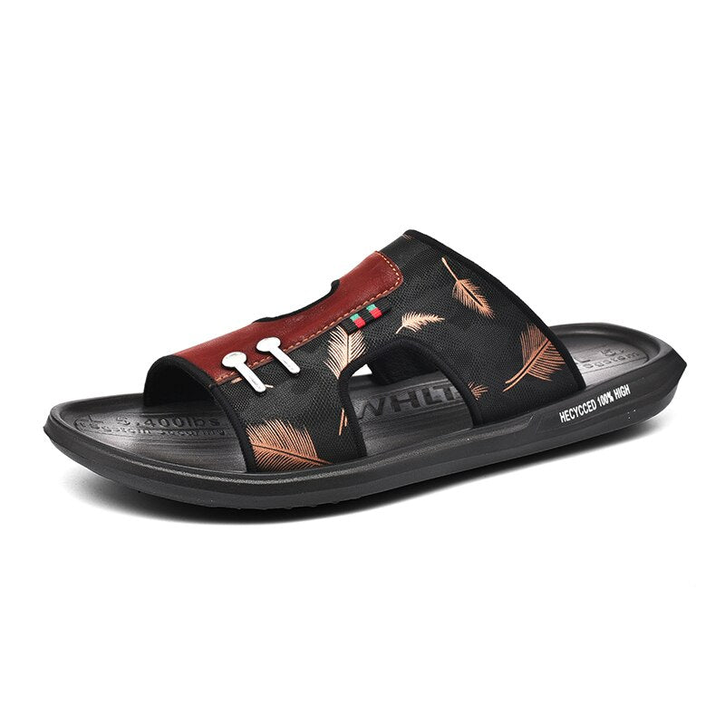 SSX Men's Summer Flat Casual Leather Sandals