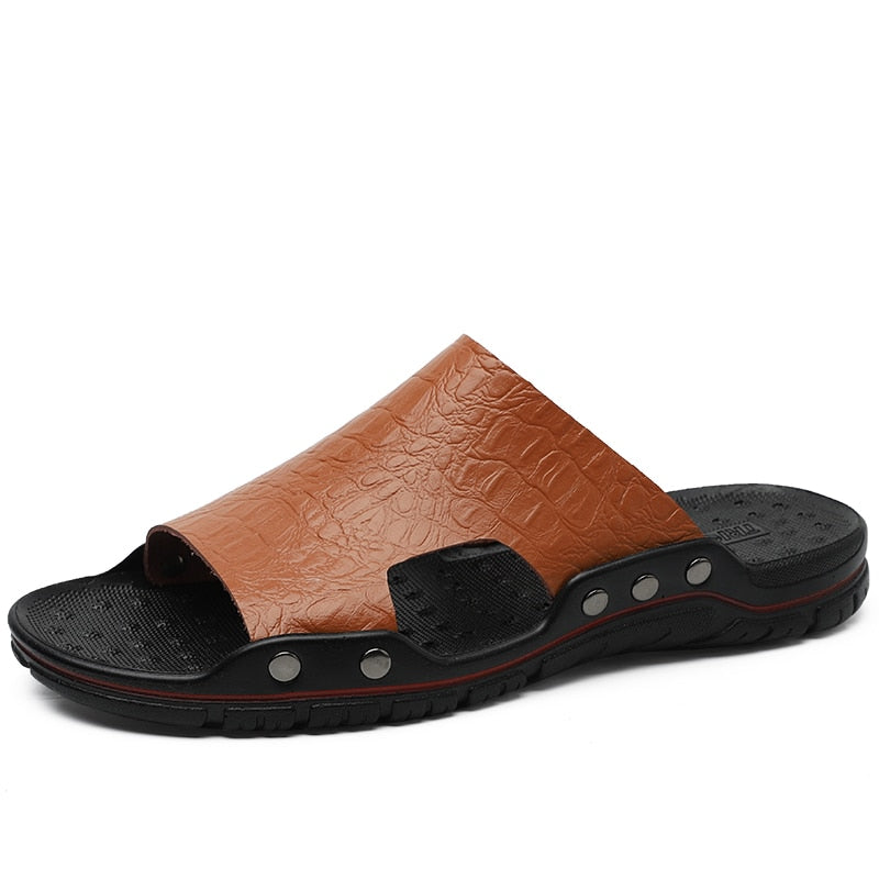 Sandalias casuales de cuero de imitación de verano para hombres