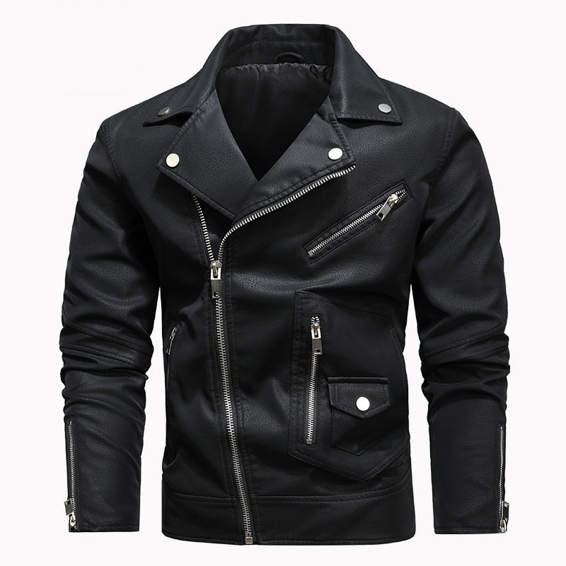 MANTORS Blouson aviateur en similicuir pour homme 