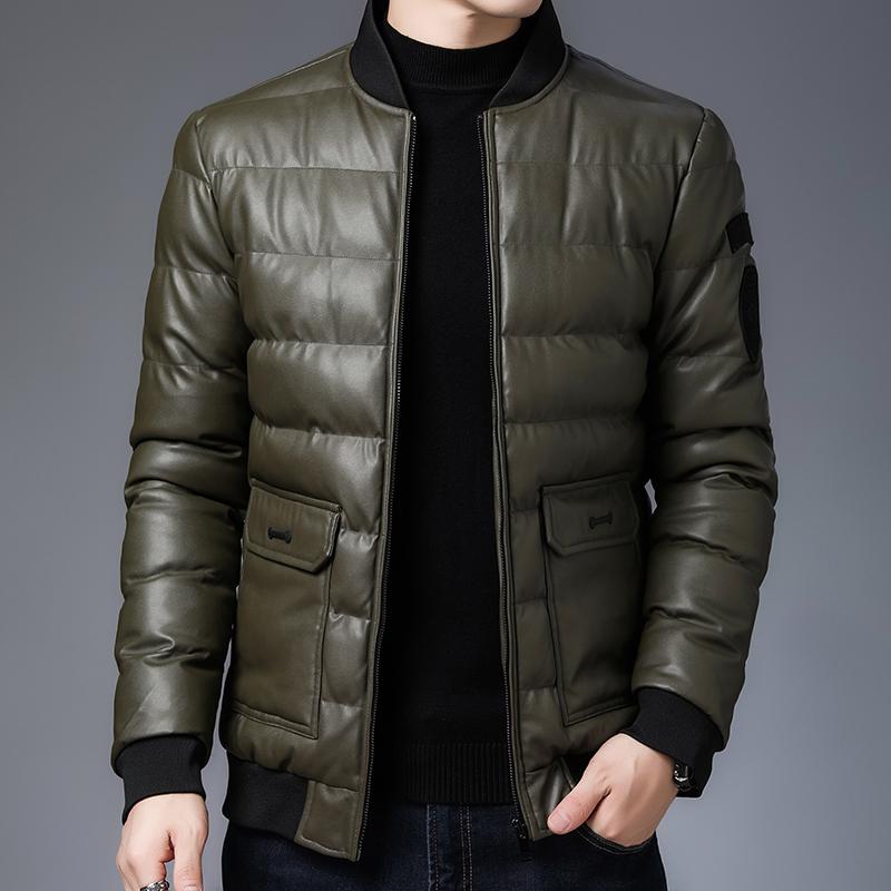 DES Men's Fashionista Leather Padded Jacket