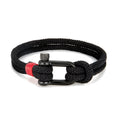 MK Men's Black Pulsera con hebilla en forma de U