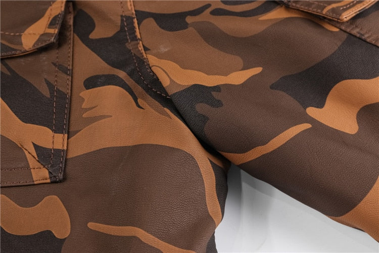 Chaqueta de camuflaje de forro polar de piel sintética para hombre