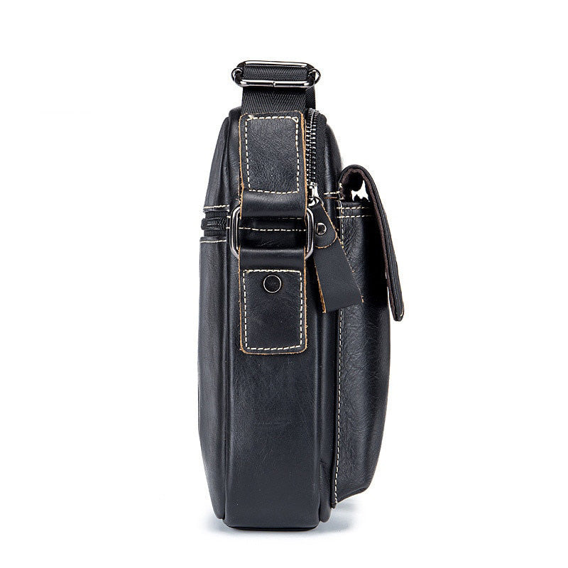 BULLCAPTAIN Men's Genuine Leather Crossbody Shoulder Bag