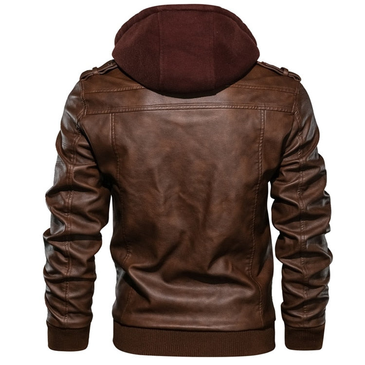 KB Men's Faux Leather Autumn Casual Jacket