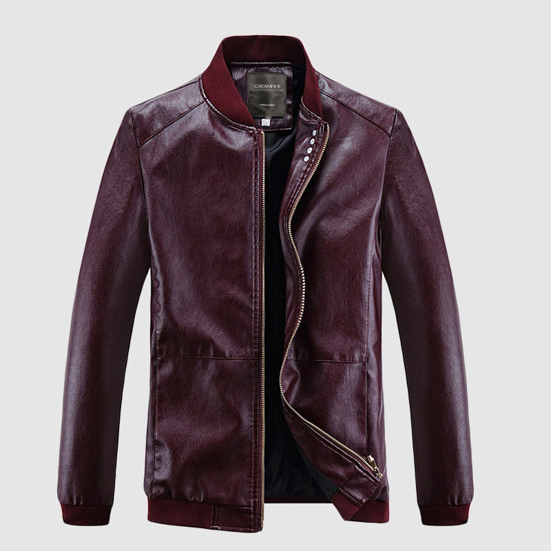 CARANFIER Men's Fashion Faux Leather Jackets