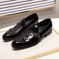 FC Men's Patent Leather Buckle Detail Wedding Loafers