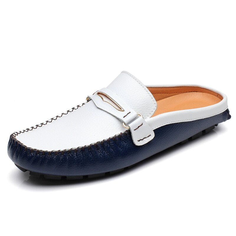 Men's Faux Leather Italian Style Backless Loafers