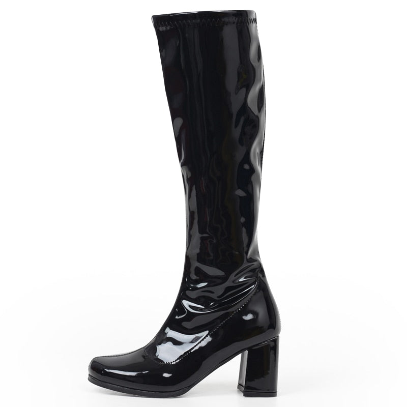 Unisex Square Heel Knee Length Boots