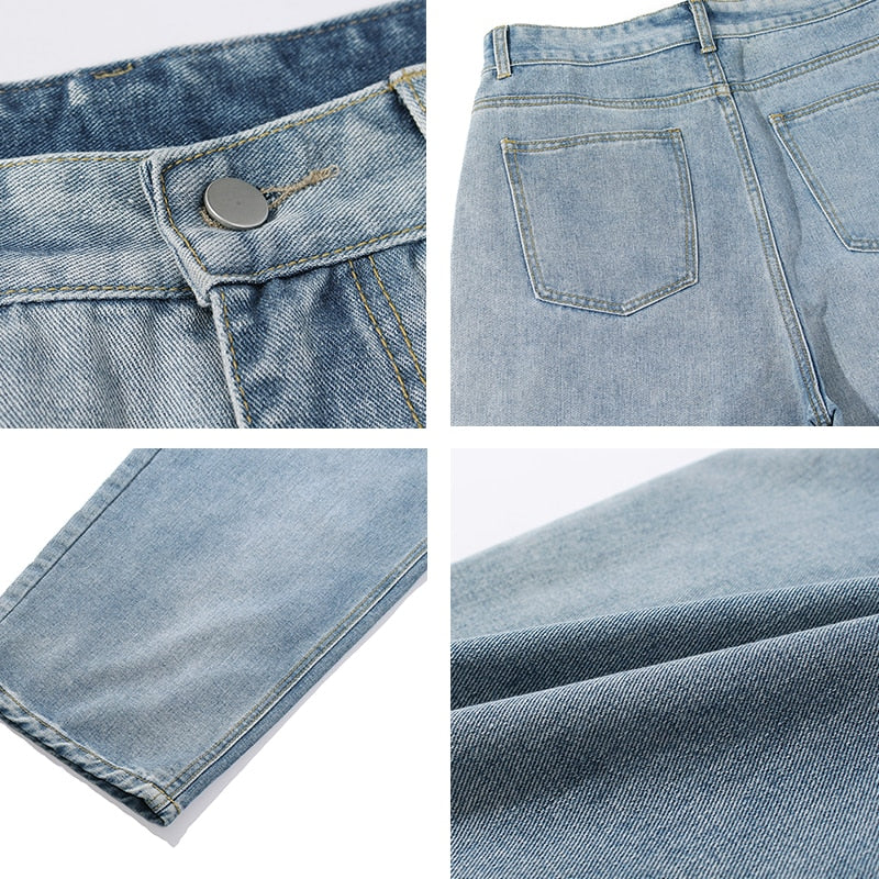 Jean baggy coréen en denim pour hommes 