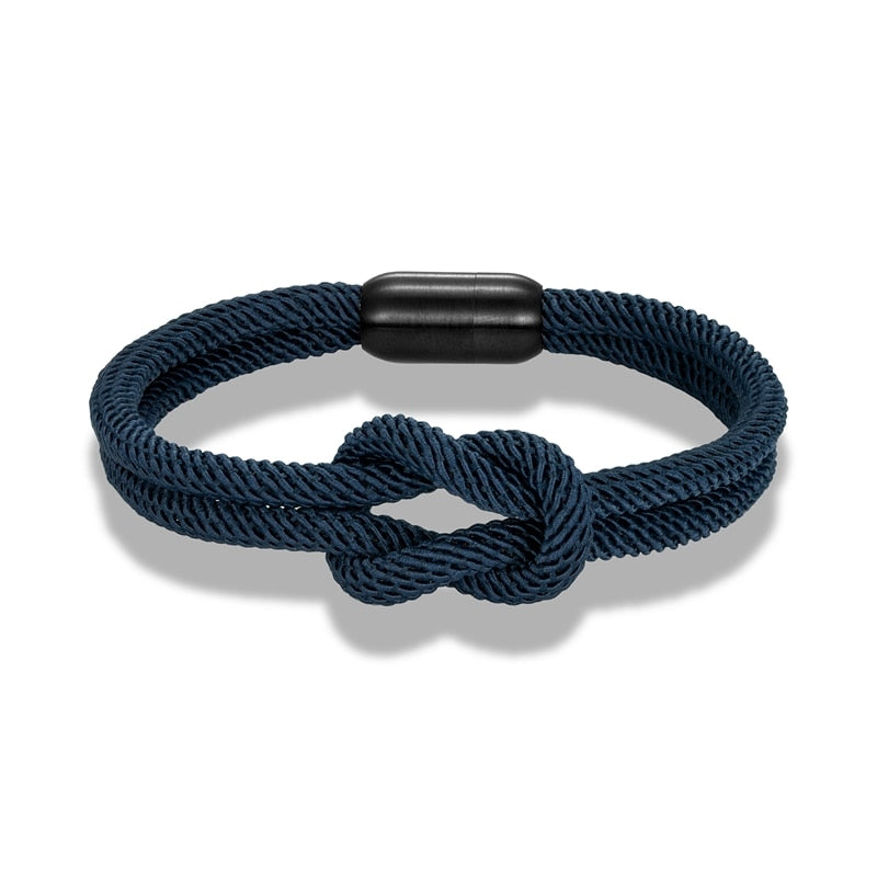 Pulsera anudada de doble capa para hombre MK