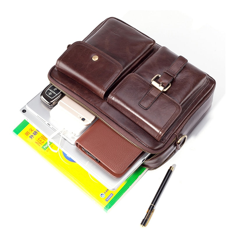 Men's Luxury Genuine Leather Business Briefcase Bag