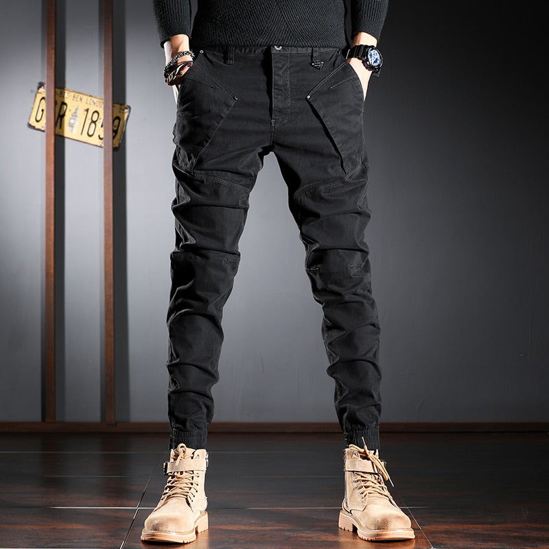 Men's Designer Style Spliced Patchwork Cargo Pants