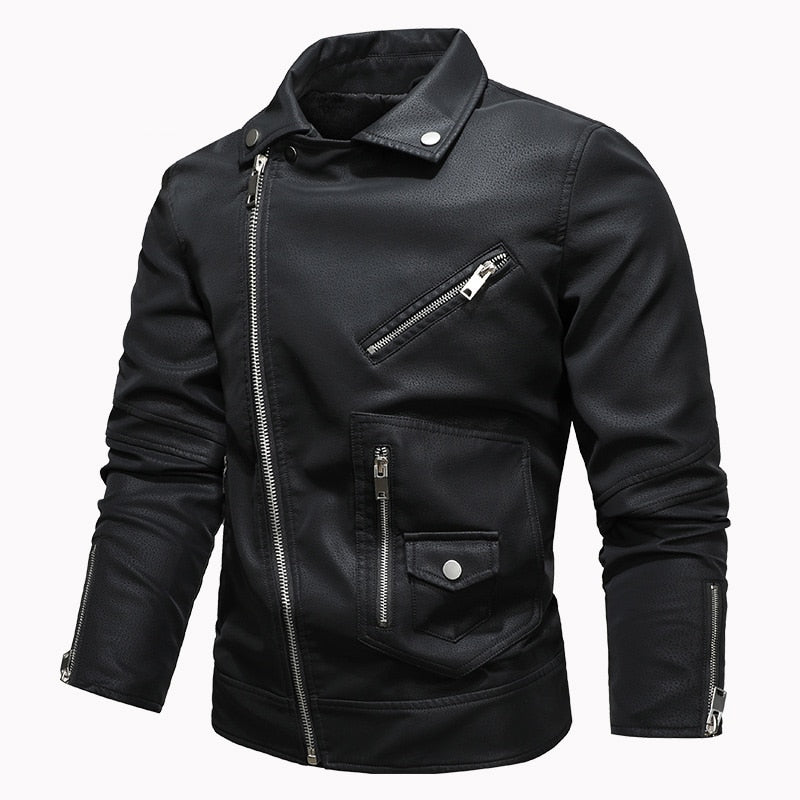 MANTORS Blouson aviateur en similicuir pour homme 