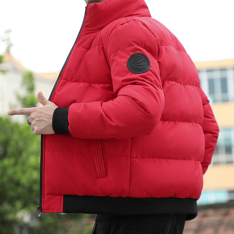 WEI Veste à col montant et matelassée de style coréen pour homme 