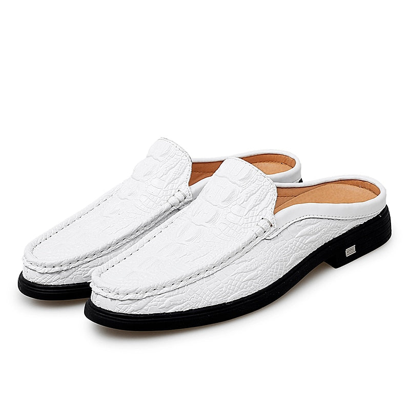 ELEGANTE Men's Faux Leather Backless Loafers