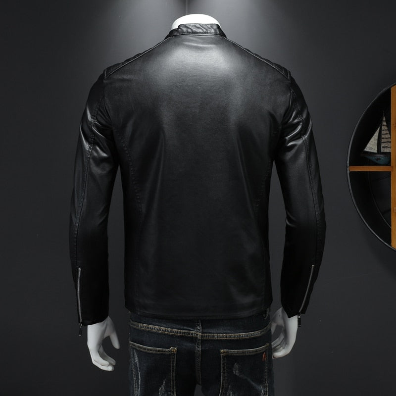 PHO Men's Light Weight Faux Leather Jacket